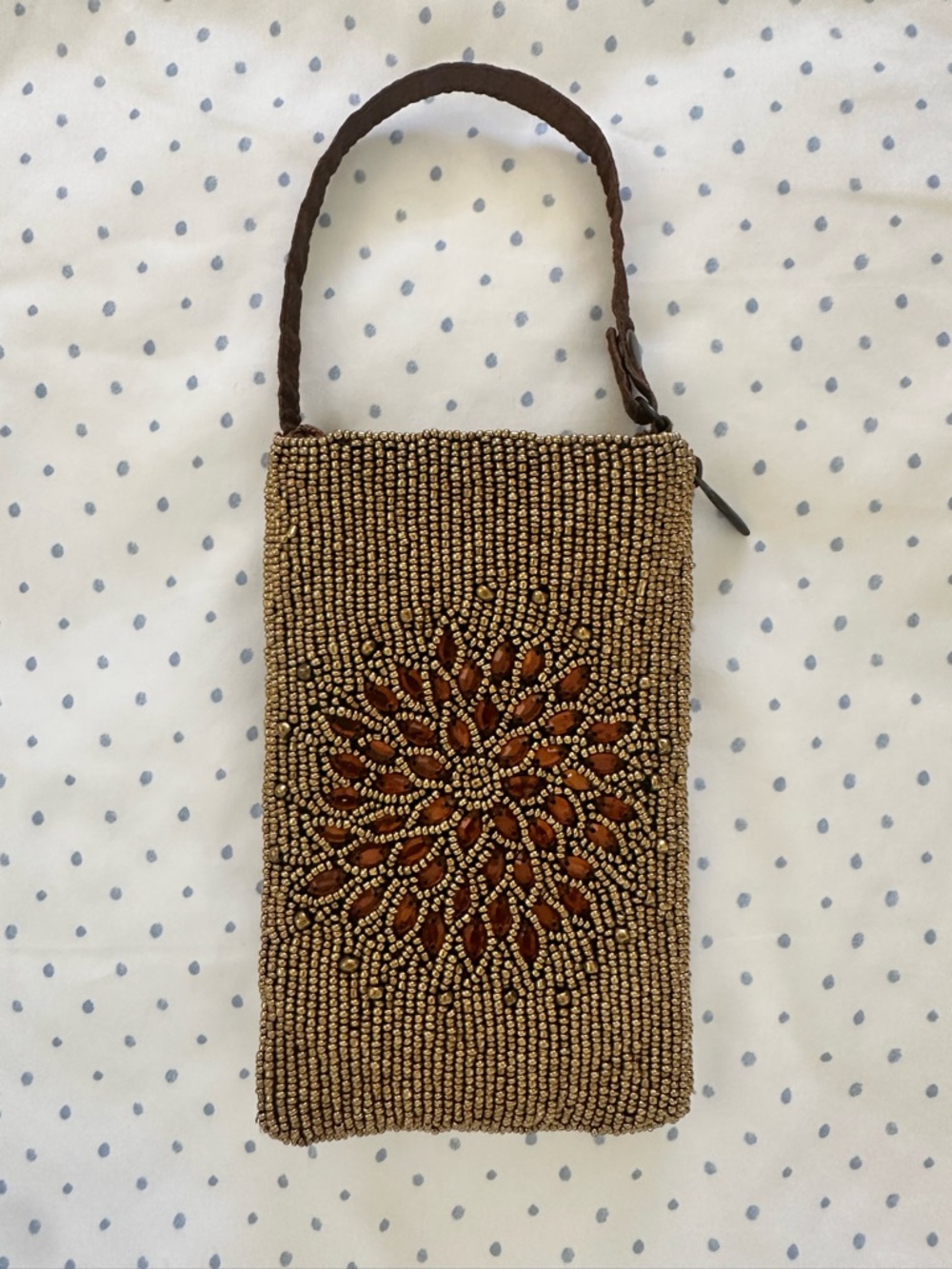 Hand Beaded Crossbody Bag Made in India Club Bag Wristlet